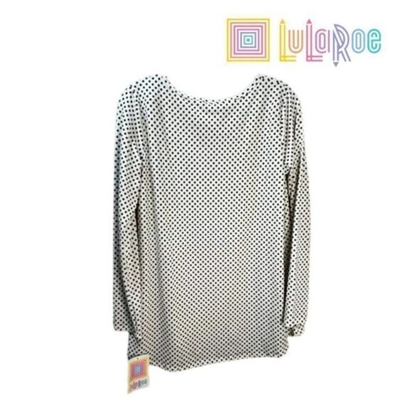 LullaRoe Women's Long Sleeve‎ High Low Hem Casual Scoop Neck Polka Dots Top - Picture 2 of 6